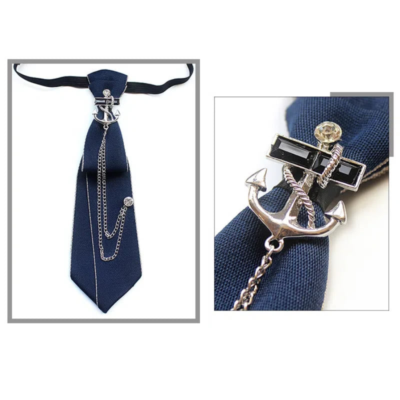 Ship Anchor Pre-tied Unisex Necktie With Adjustable Band - image 4