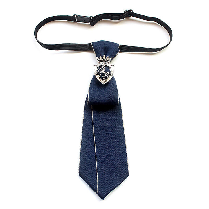 Shield Horse Pre-tied Unisex Necktie With Adjustable Band - Blue - image 0