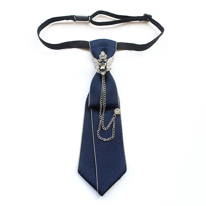 Double-headed Eagle Pre-tied Unisex Necktie With Adjustable Band - Blue - image 5