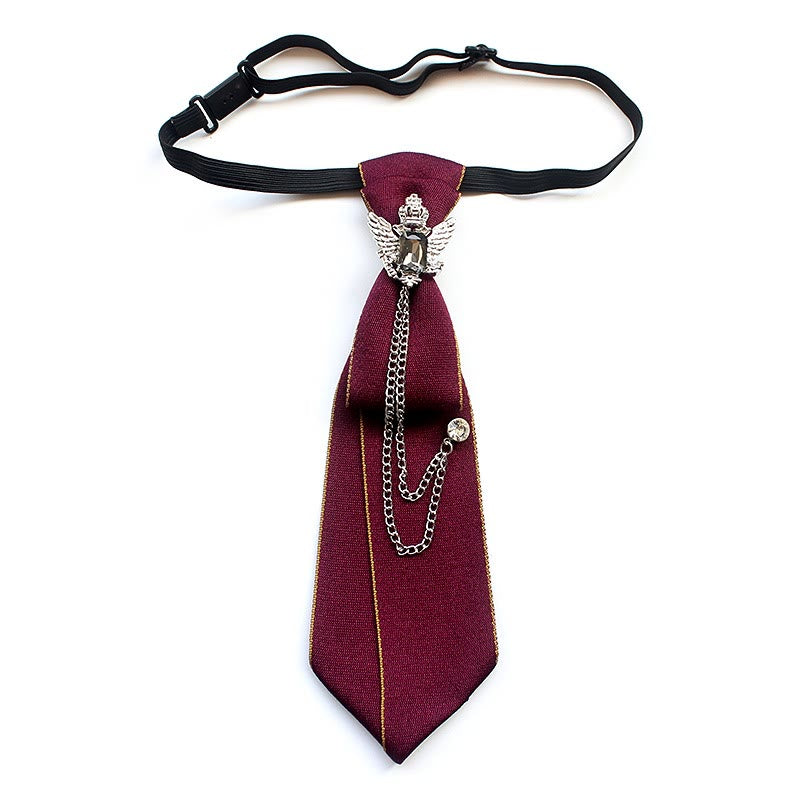Double-headed Eagle Pre-tied Unisex Necktie With Adjustable Band - Red - image 0