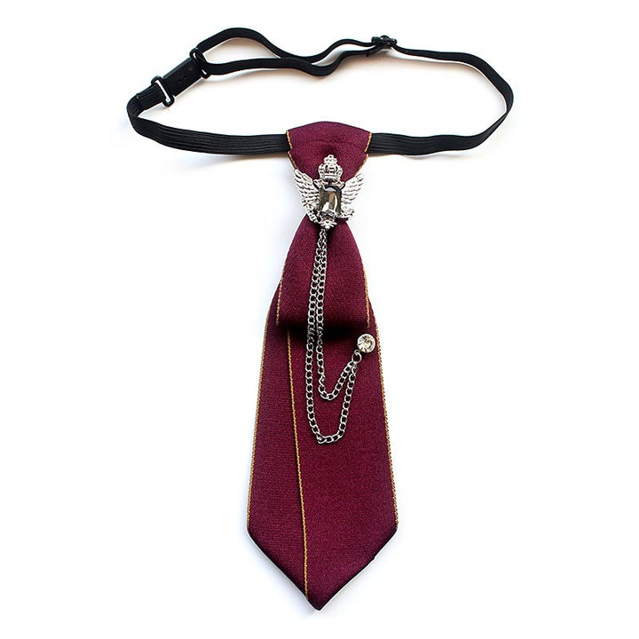 Double-headed Eagle Pre-tied Unisex Necktie With Adjustable Band - Red - image 0