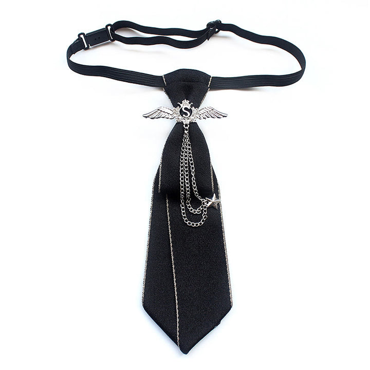 Wings Pre-tied Unisex Necktie With Adjustable Band - Black - image 0
