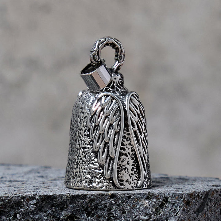 Vintage Angel Wing Motorcycle Bell Keychain - image 3