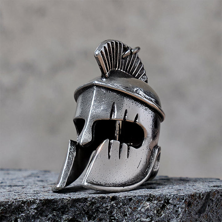 Brave Spartan Helmet Pendant Bell Keychain - image 3