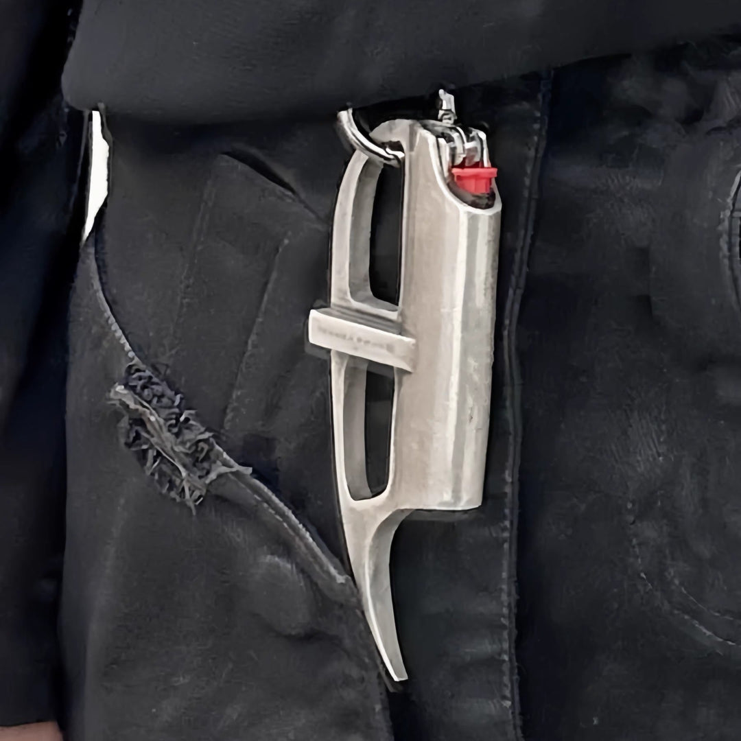 Vintage Punk Matte Alloy Keychain Lighter Case - image 0