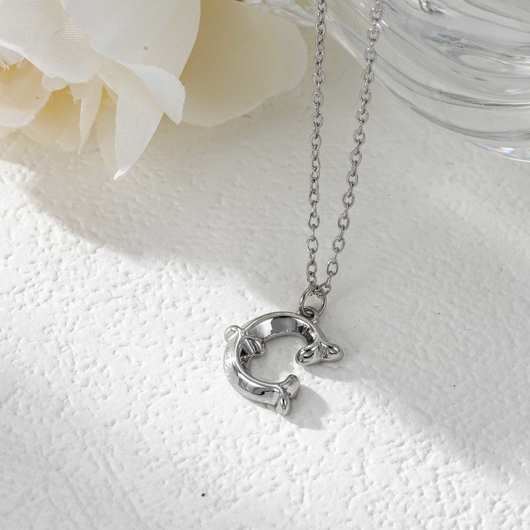 Elegant Golden & Sliver Letter Pendant Women's Necklace - Silver - C - image 30