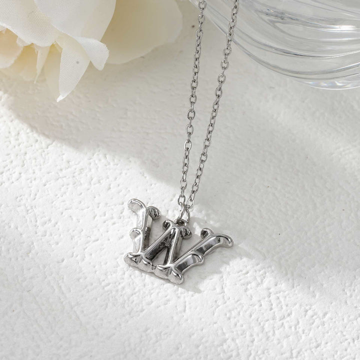 Elegant Golden & Sliver Letter Pendant Women's Necklace - Silver - W - image 50