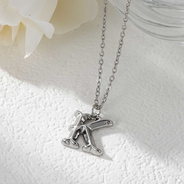 Elegant Golden & Sliver Letter Pendant Women's Necklace - Silver - K - image 38