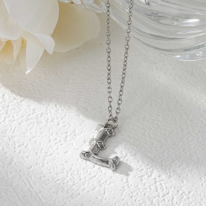 Elegant Golden & Sliver Letter Pendant Women's Necklace - Silver - L - image 39