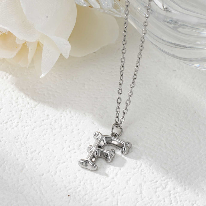 Elegant Golden & Sliver Letter Pendant Women's Necklace - Silver - F - image 33