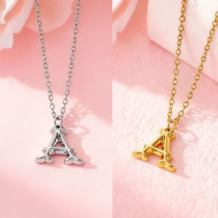 Elegant Golden & Sliver Letter Pendant Women's Necklace - image 1