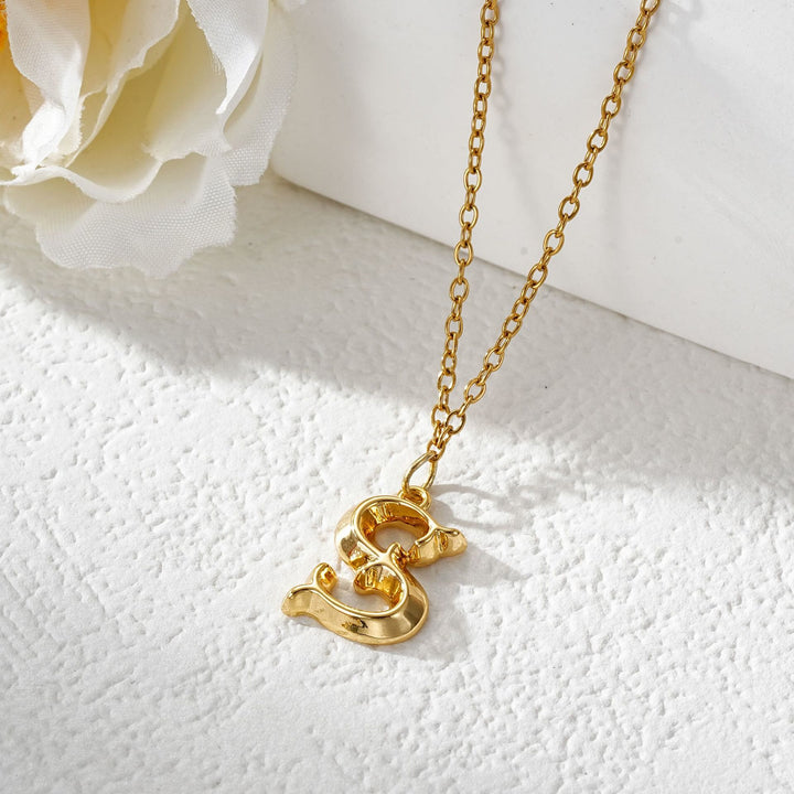Elegant Golden & Sliver Letter Pendant Women's Necklace - Golden - S - image 20