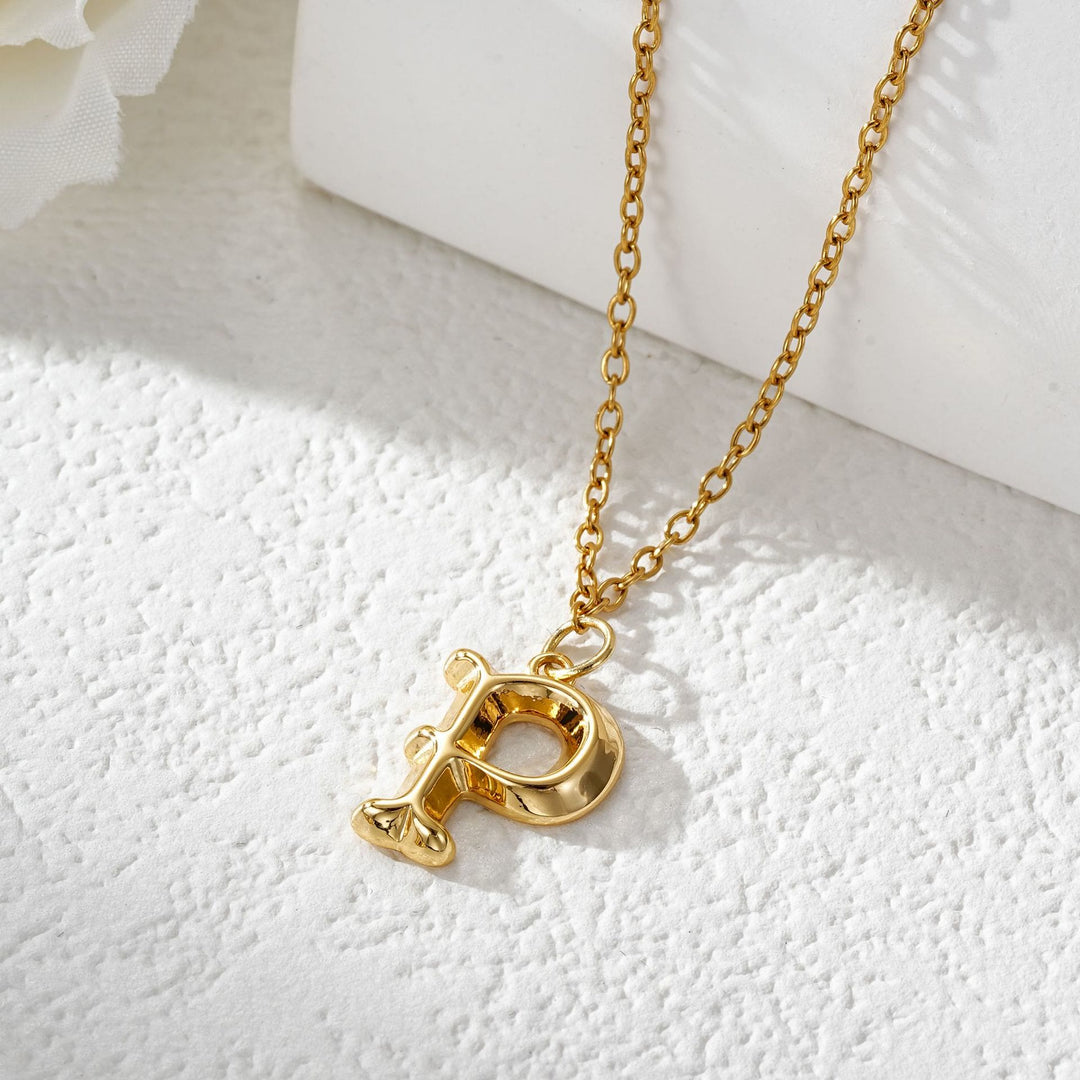 Elegant Golden & Sliver Letter Pendant Women's Necklace - Golden - P - image 17