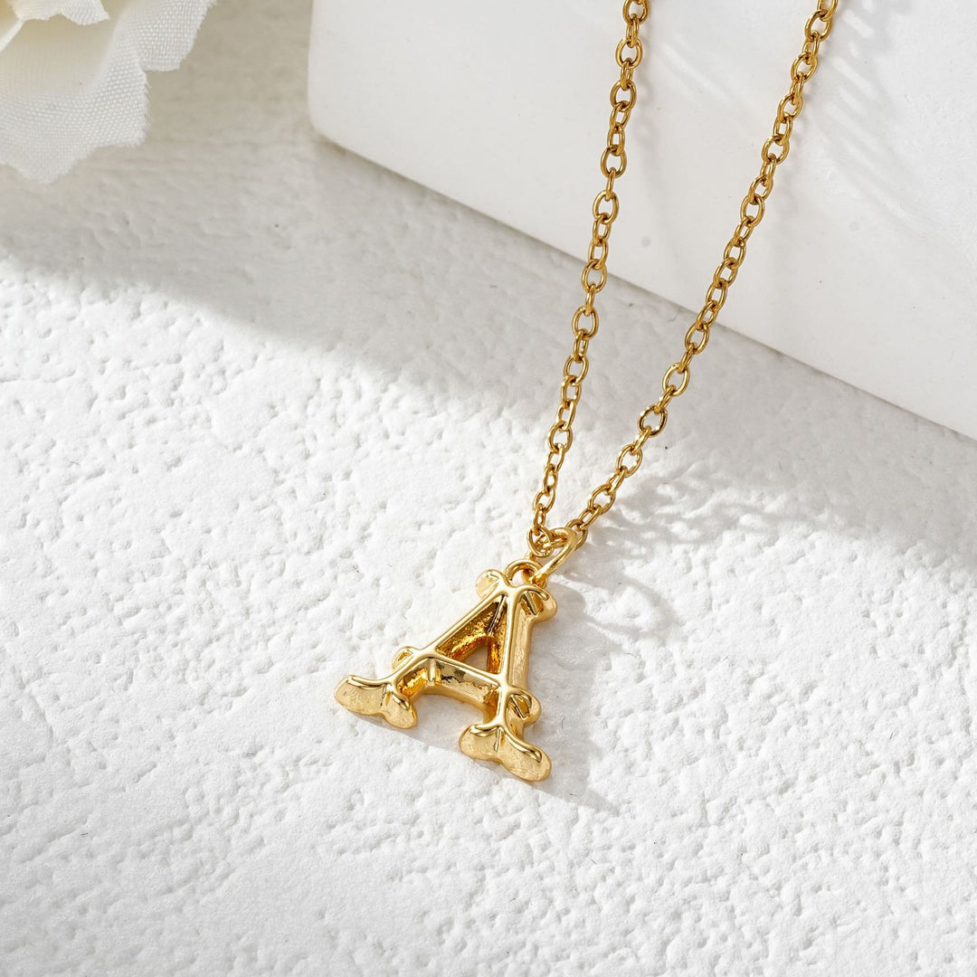 Elegant Golden & Sliver Letter Pendant Women's Necklace - Golden - A - image 2