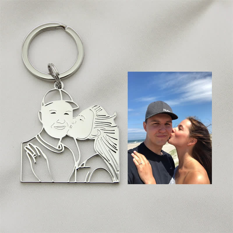 Creative Cutsom Actual Kids Drawing Artwork Keychain - image 1