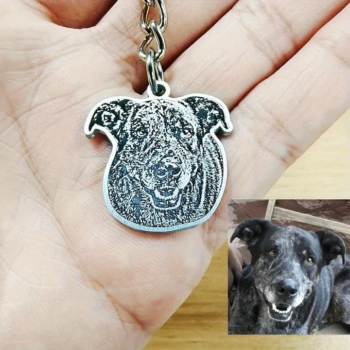 Custom Pet Portrait Memorial Photo Keychain - image 4
