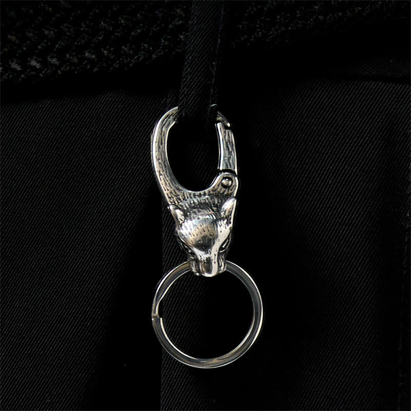 Creative Leopard Head Rust-proof Metal Keychain - image 1