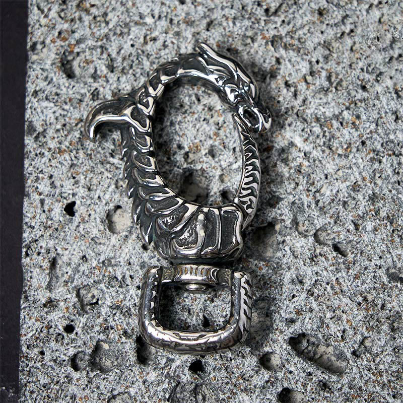 Vintage Antirust Dragon-shaped Rotatable Keychain - image 5