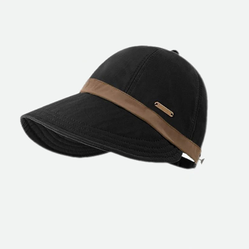 Adjustable Wide Brim Color Blocked Women's Fisherman Hat - Black - Adjustable (About 21 1/4"-23 5/8") - image 4