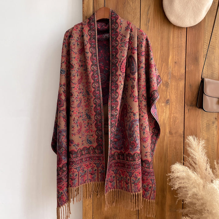 Retro Bohemian Style Cashew Print Shawl Scarf For Warmth - image 6