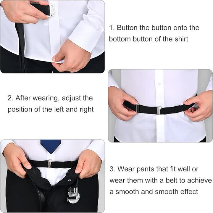 Men's Adjustable Elastic Shirt Stay Invisible Belt - image 3