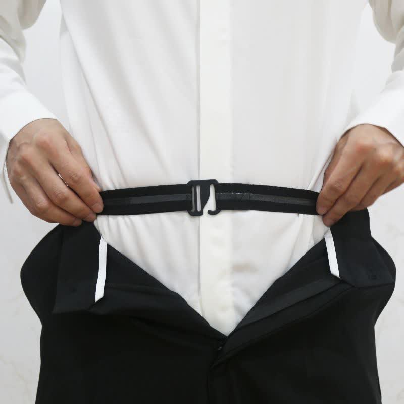 Men's Anti-Slip Adjustable Elastic Shirt Stay Invisible Belt - Black - image 0