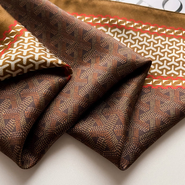 Exquisite Silk Skin-Friendly Cashew Print Square Scarf - image 2