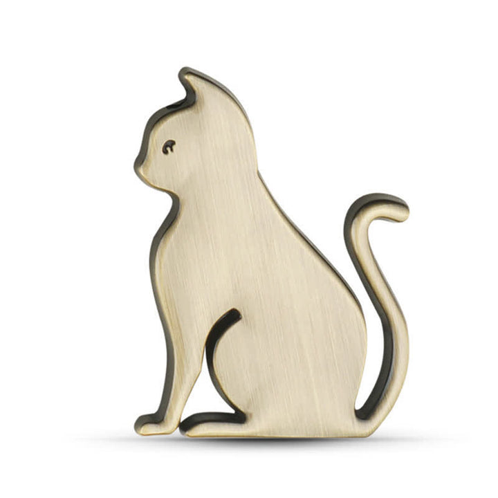 Decorative Cute Cat Pet Metal Sticker Car Badge - Bronze - Sitting Cat - image 7