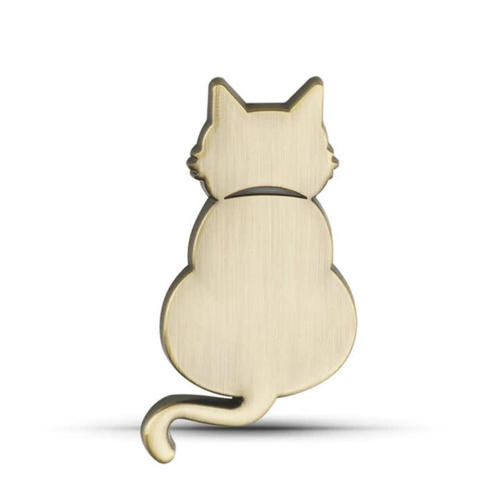 Decorative Cute Cat Pet Metal Sticker Car Badge - Bronze - Back View Cat - image 10