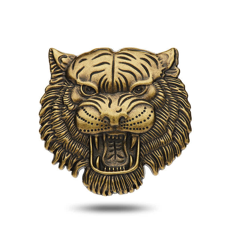 Domineering Tiger Head Metal Sticker Car Badge - Antique Bronze - image 9