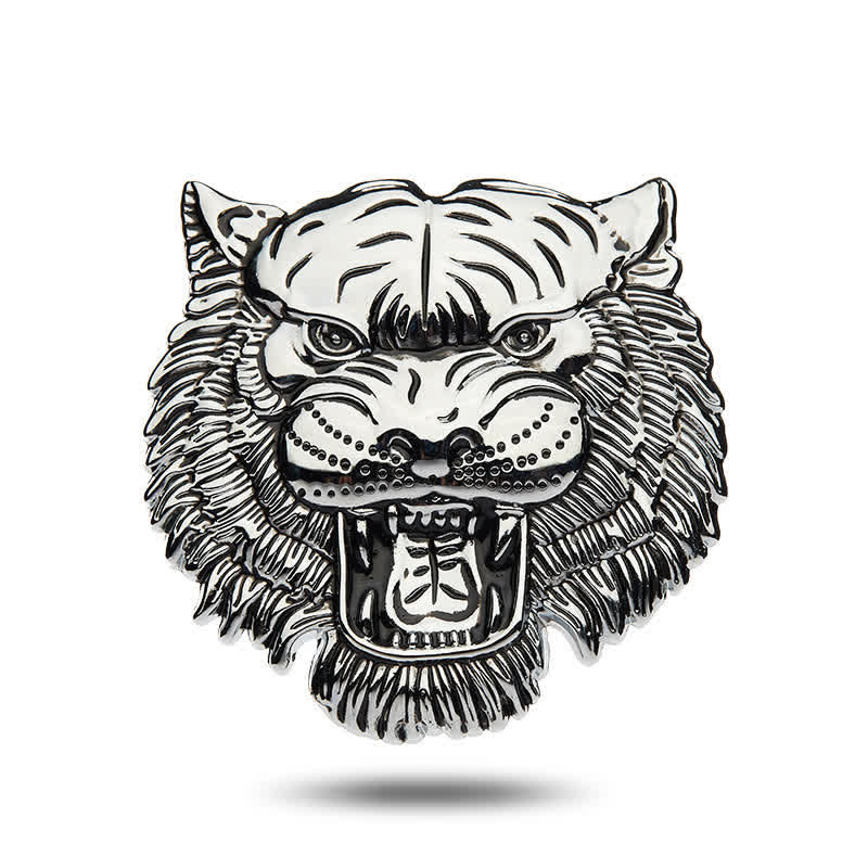 Domineering Tiger Head Metal Sticker Car Badge - Silver - image 7