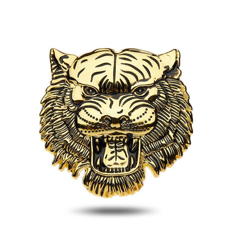 Domineering Tiger Head Metal Sticker Car Badge - Gold - image 5