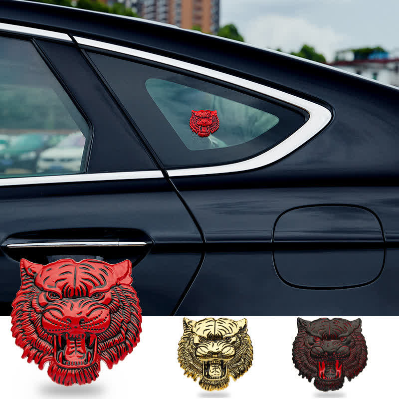 Domineering Tiger Head Metal Sticker Car Badge - image 0
