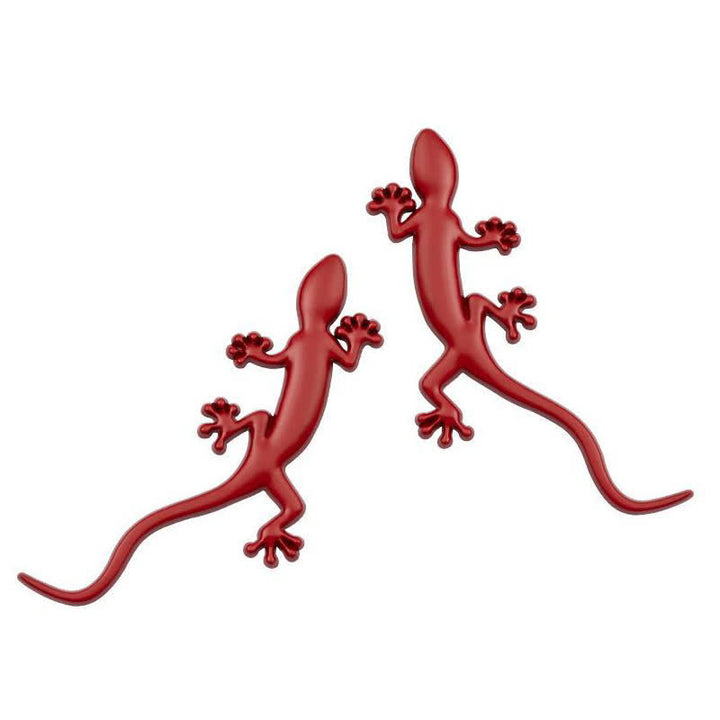 1 Pair Of  Gecko Animal Metal Sticker Car Badge - Red - image 7