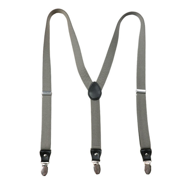 Solid Gray Gentleman Y-back Elastic Suspenders - image 4