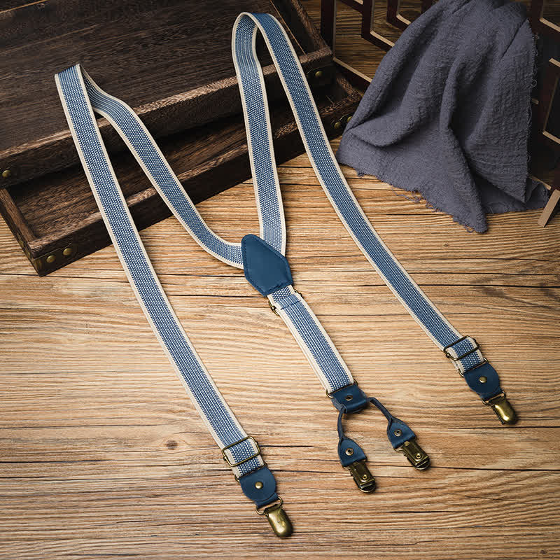 Handsome Sky Blue Y-back Elastic Suspenders - Sky Blue - image 0