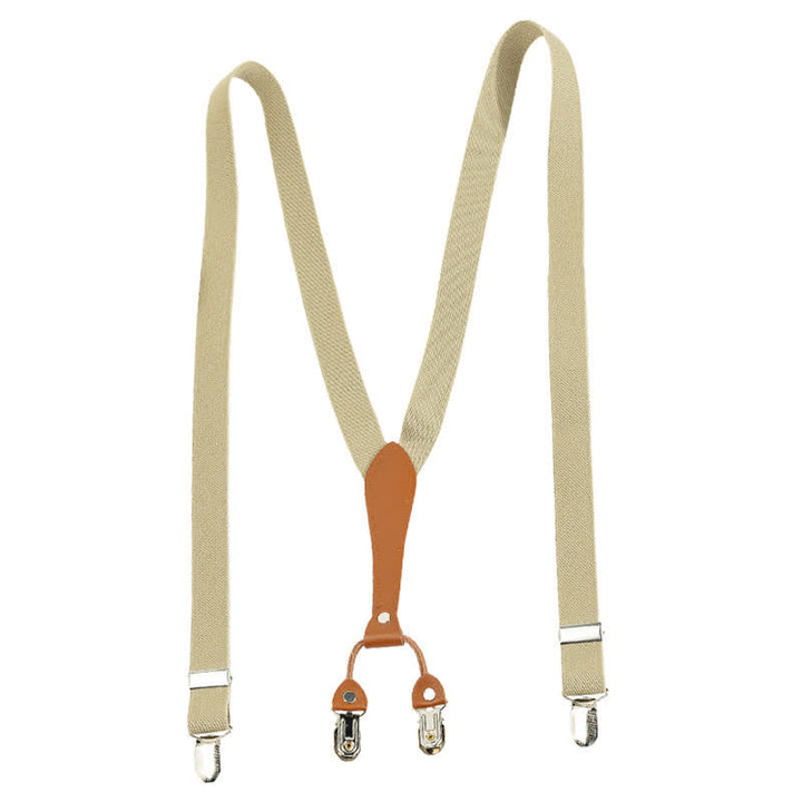 Light Khaki Best Man Y-back Elastic Suspenders - image 4
