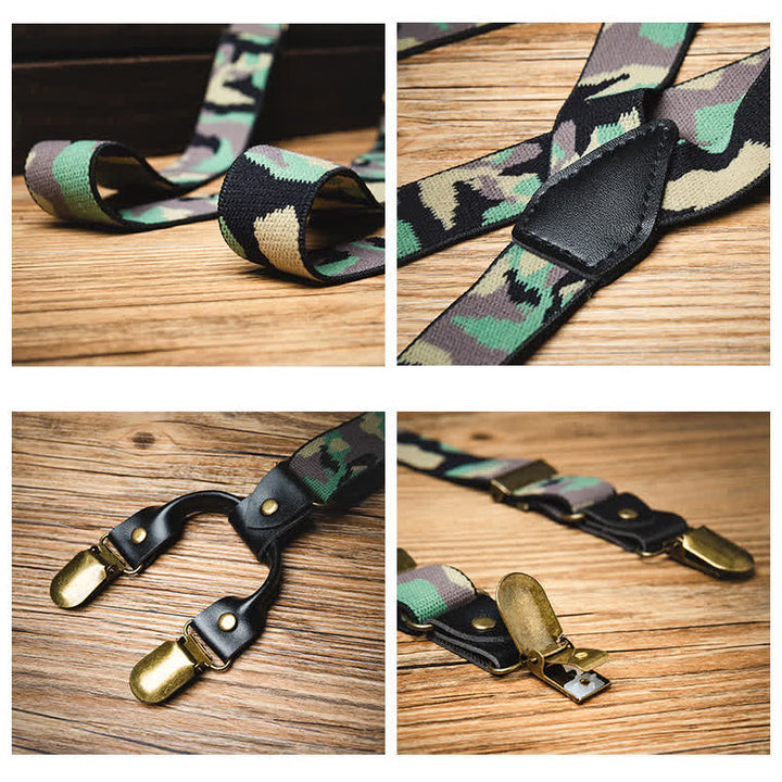 Green Camouflage Pattern Y-back Elastic Suspenders - image 3