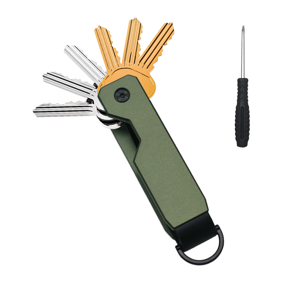 Portable Anti-lost Space-saving Metal Key Organizer - Green - image 5