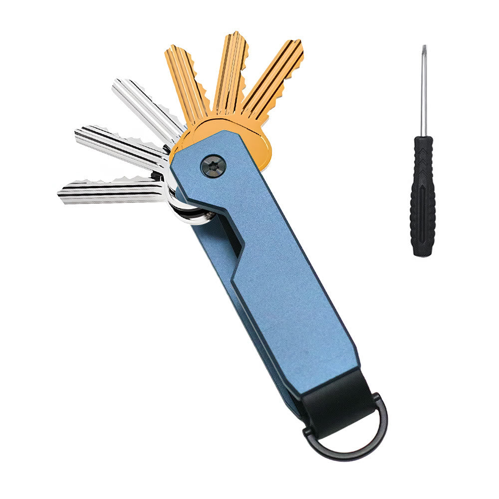 Portable Anti-lost Space-saving Metal Key Organizer - Blue - image 8