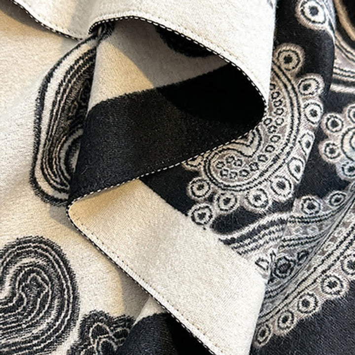 Intricate Paisley Pattern Double Sided Warm Scarf - image 5