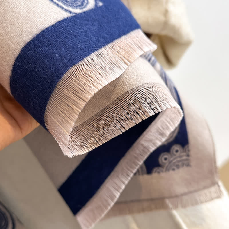 Intricate Paisley Pattern Double Sided Warm Scarf - image 2