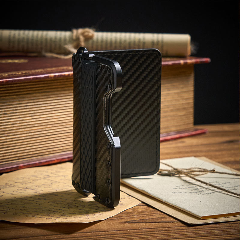 RFID Shielding Function Carbon Fiber Folding Tactical Wallet - image 1