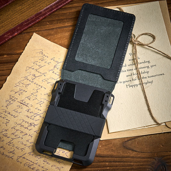 Card Storage Anti-theft Flip Tactical Wallet - Black - image 0