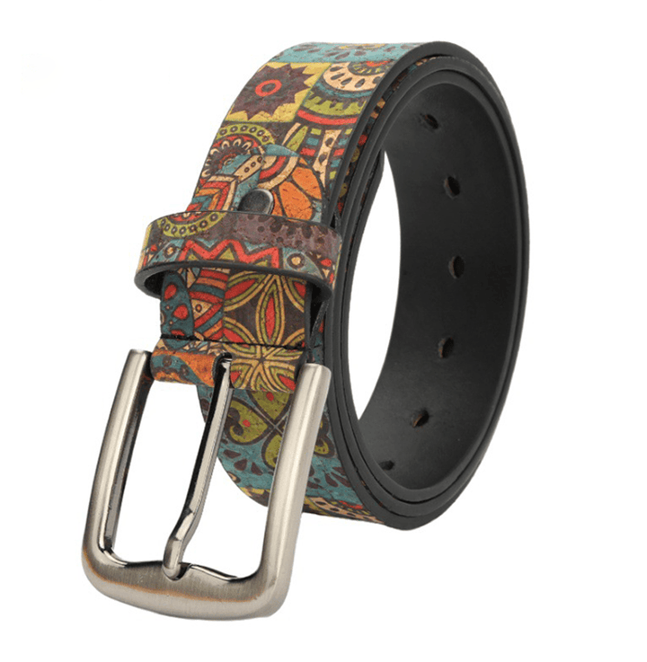 Women's Bohemian Style Patterned Leather Belt - image 3