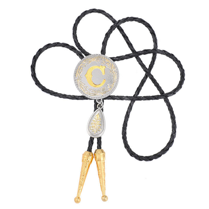 Initial Letter A To Z Bolo Tie With Teardrop-Shaped Pendant - image 7