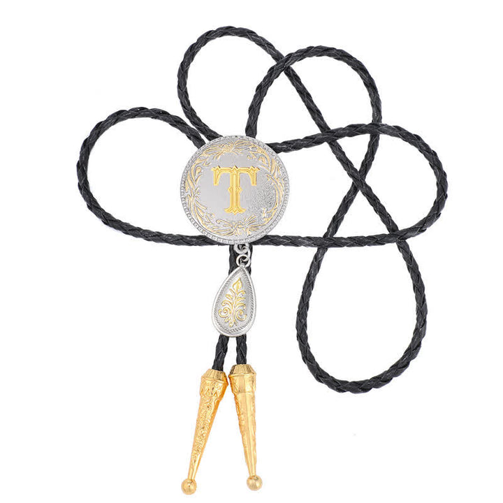 Initial Letter A To Z Bolo Tie With Teardrop-Shaped Pendant - image 39