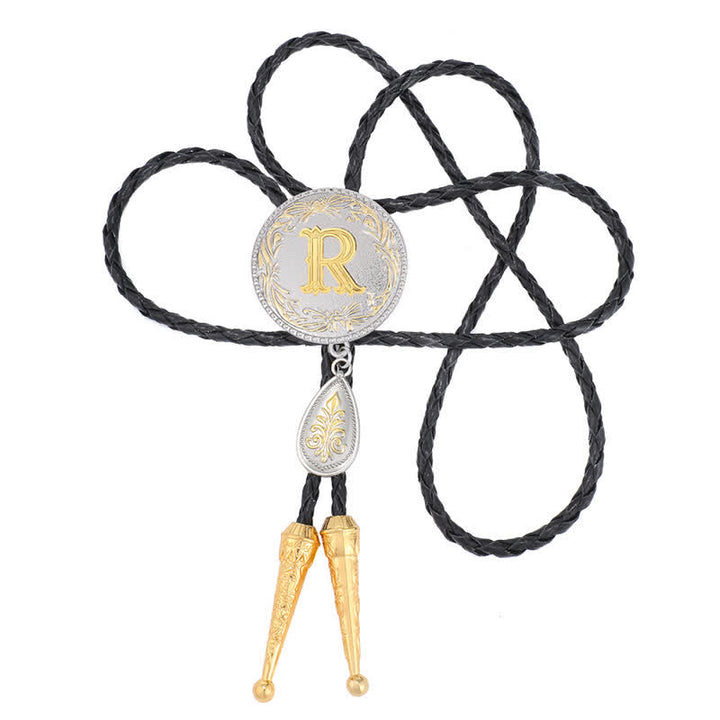 Initial Letter A To Z Bolo Tie With Teardrop-Shaped Pendant - image 37