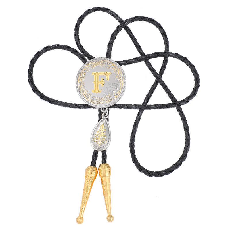 Initial Letter A To Z Bolo Tie With Teardrop-Shaped Pendant - image 13