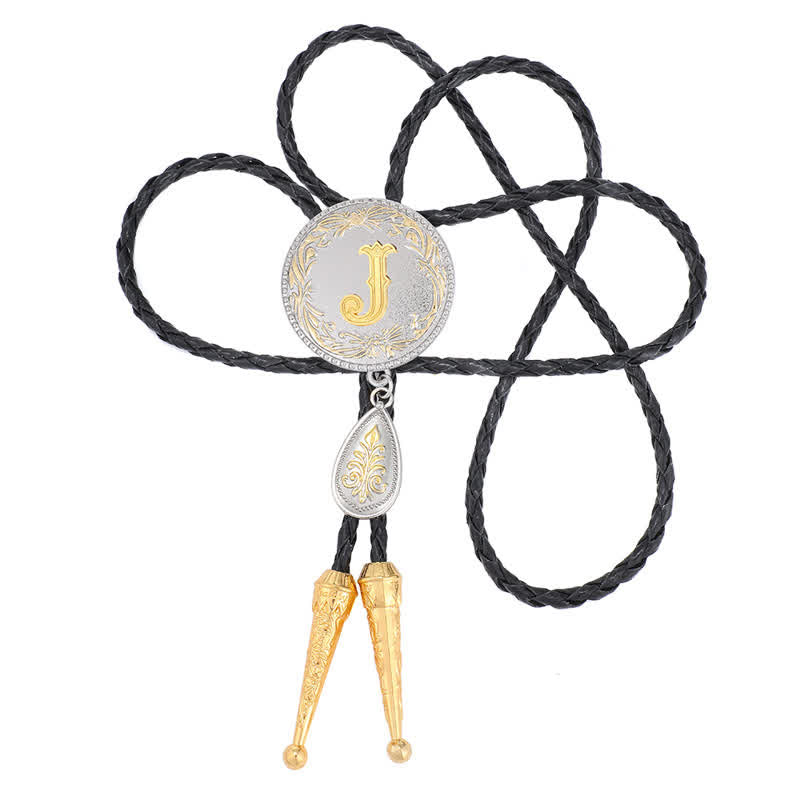 Initial Letter A To Z Bolo Tie With Teardrop-Shaped Pendant - image 21